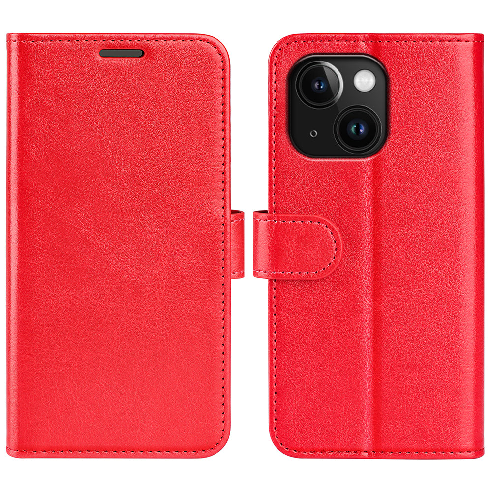 For iPhone 15 PU Leather Stand Cover Crazy Horse Texture Wallet Flip Phone Case Shell For iPhone 15 PU Leather Stand Cover Crazy Horse Texture Wallet Flip Phone Case Shell